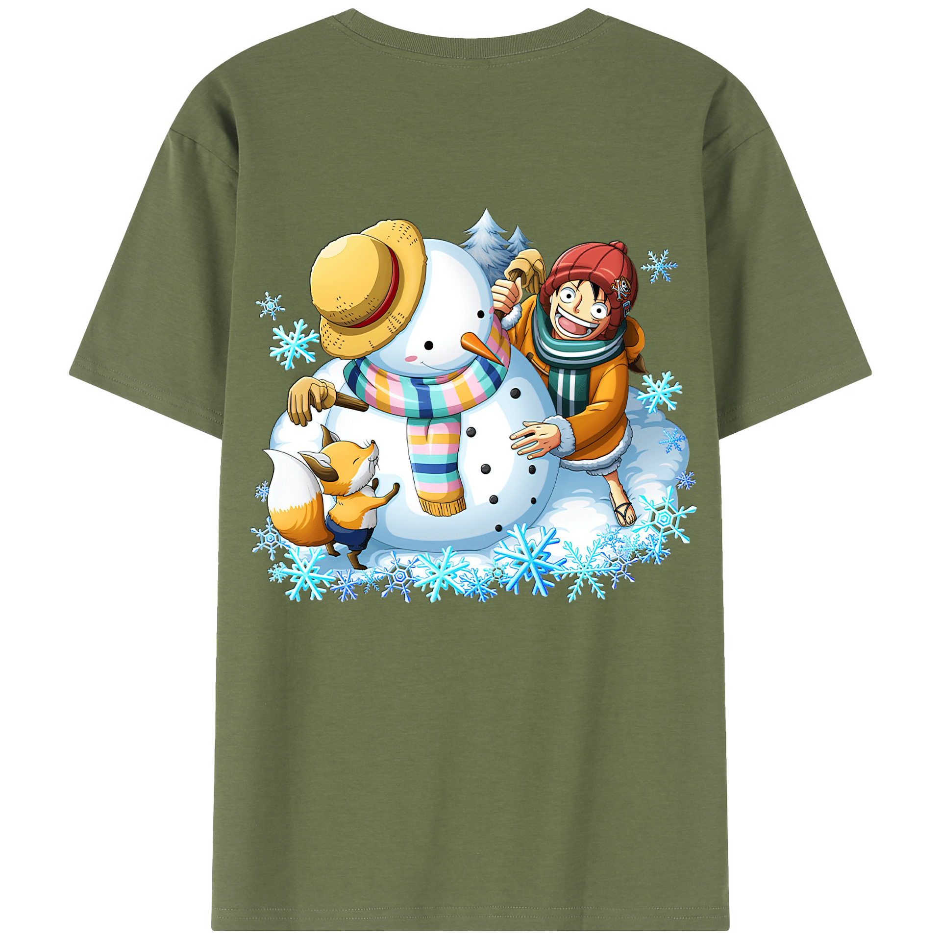 ワンピース モンキー・D・ルフィ ONE PIECE Monkey D. Luffy 綿100％半袖Tシャツ（背面プリント）